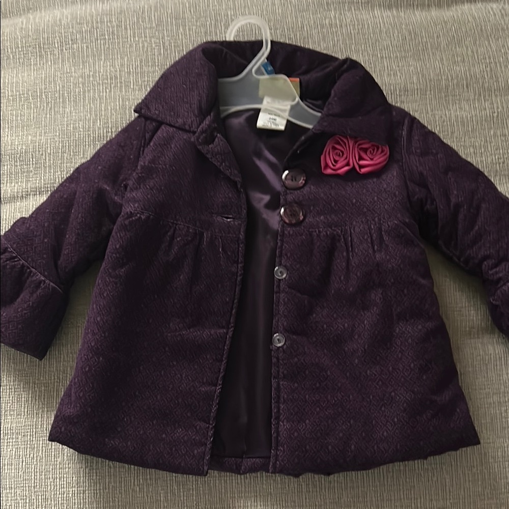 Penelope Mack Purple Pea Coat Velvet Texture
